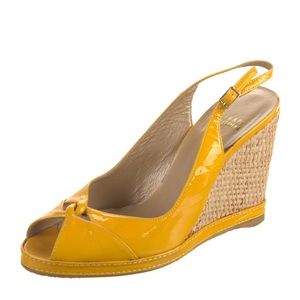 Stuart Weitzman Patent Leather Slingback Sandals Vintage